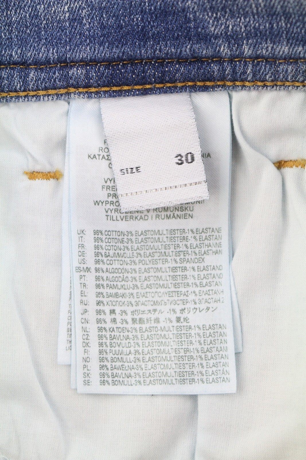 DIESEL 1983 09C01 Men Jeans W30/L34 Blue Faded Whiskers Skinny Fit High Waist