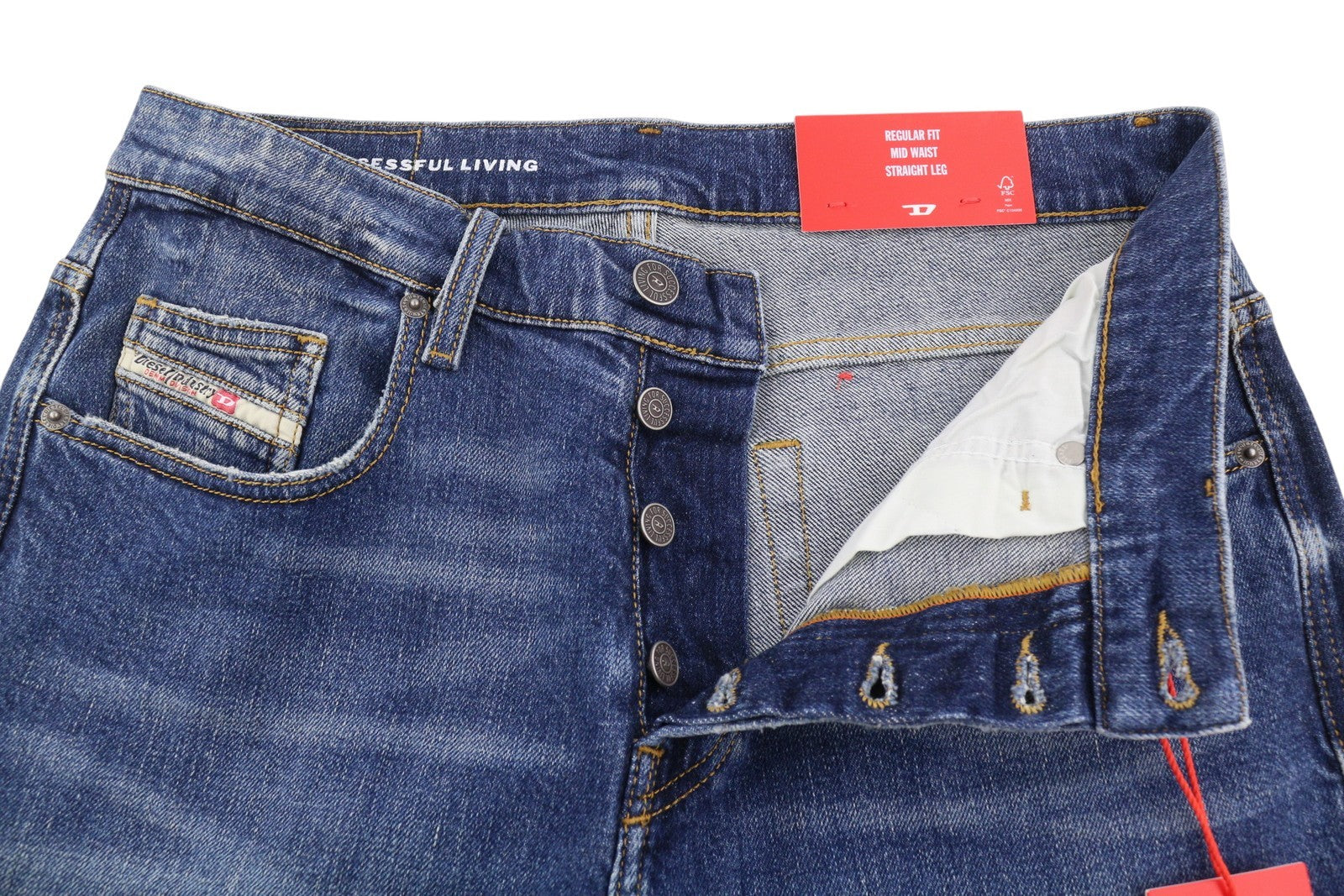 DIESEL 2020 D-Viker 007L1 Men Jeans W30/L32 Regular Fit Straight Leg RRP352
