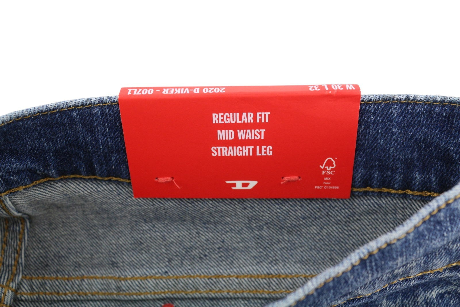 DIESEL 2020 D-Viker 007L1 Men Jeans W30/L32 Regular Fit Straight Leg RRP352