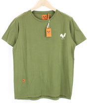 GOOD GENES Men T-Shirt M Green Short Sleeve Cotton Round Neck Logo Pullover