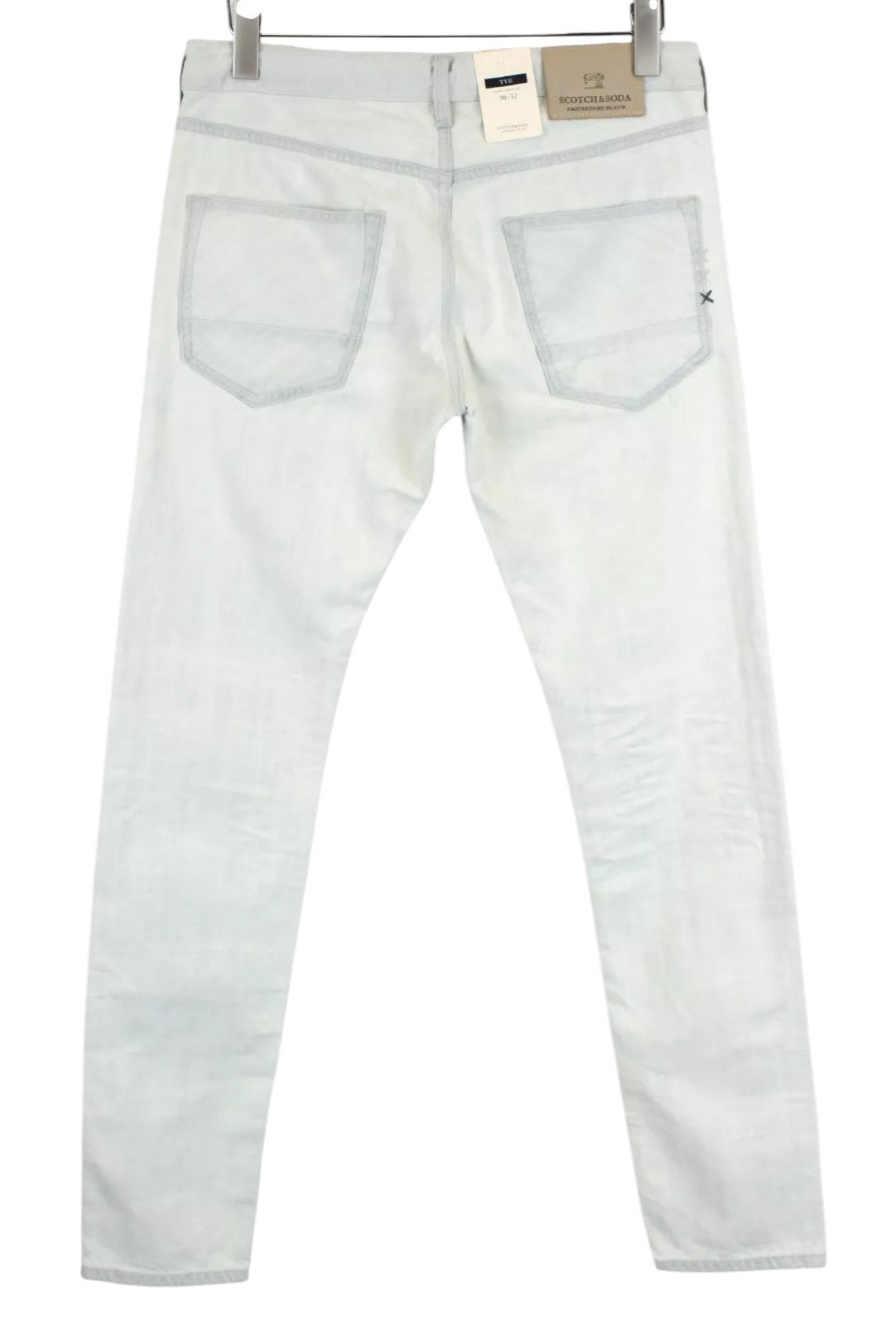 SCOTCH & SODA Tye Men Jeans W30/L32 Slim Carrot Fit Blue Pure Cotton Washed