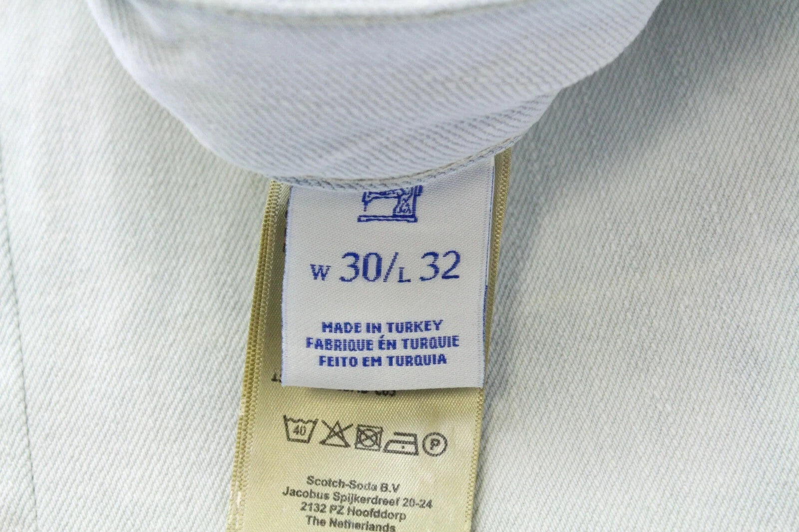 SCOTCH & SODA Tye Men Jeans W30/L32 Slim Carrot Fit Blue Pure Cotton Washed