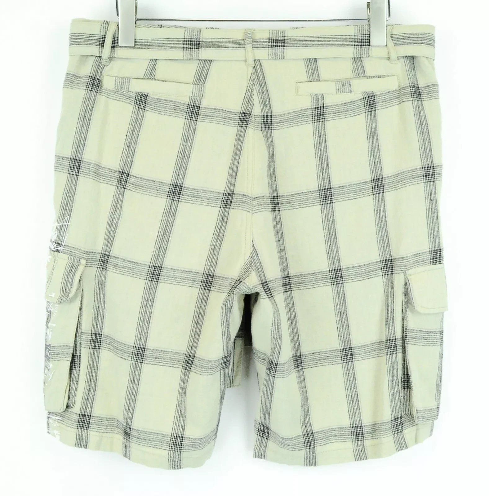 DESIGUAL Pant Marc Men Shorts 32 Lightweight Cargo Checked Linen Printed Summer