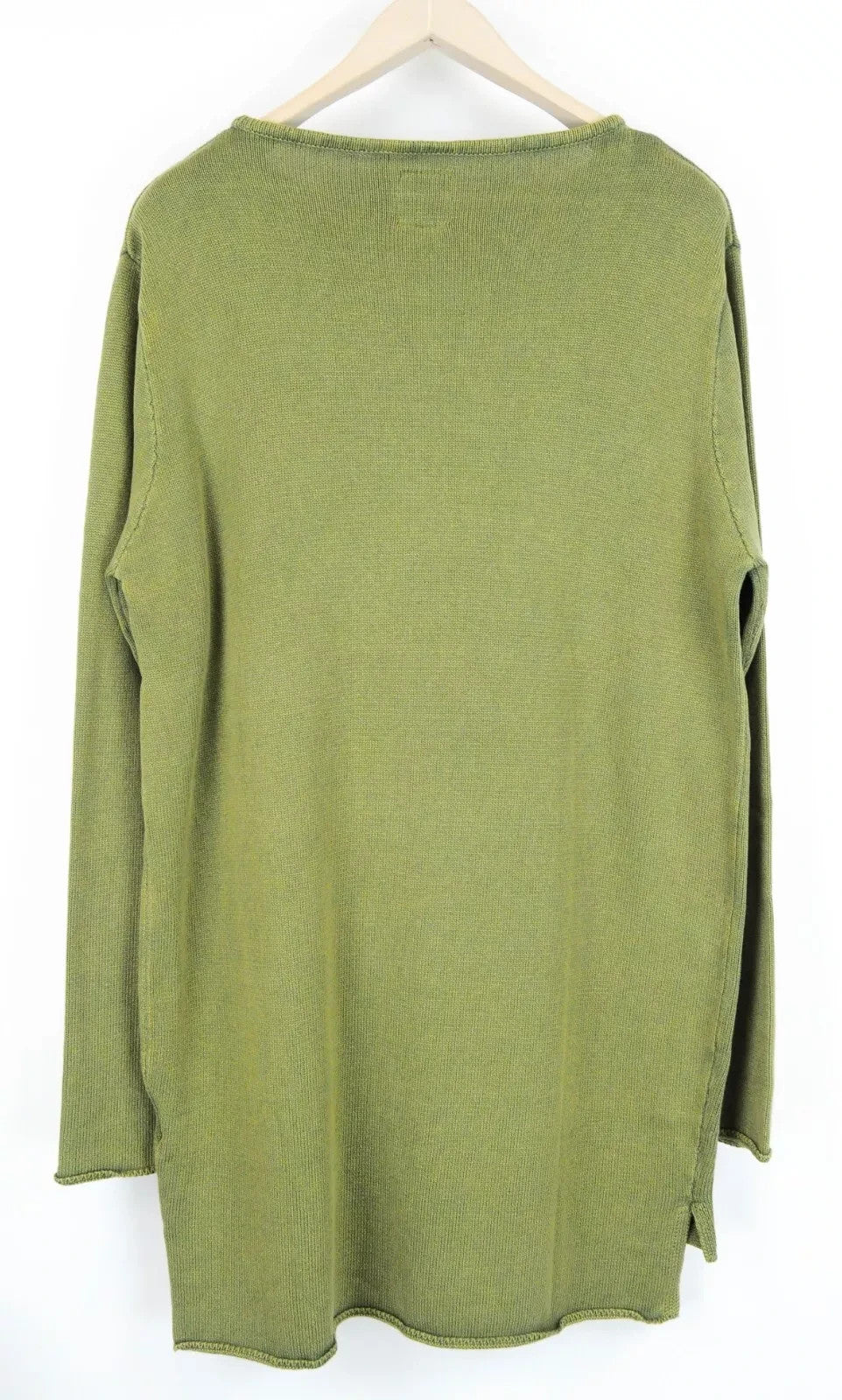GOOD GENES Men Jumper XL Knitted Logo Crew Neck Casual Long Sweater Ivy Green