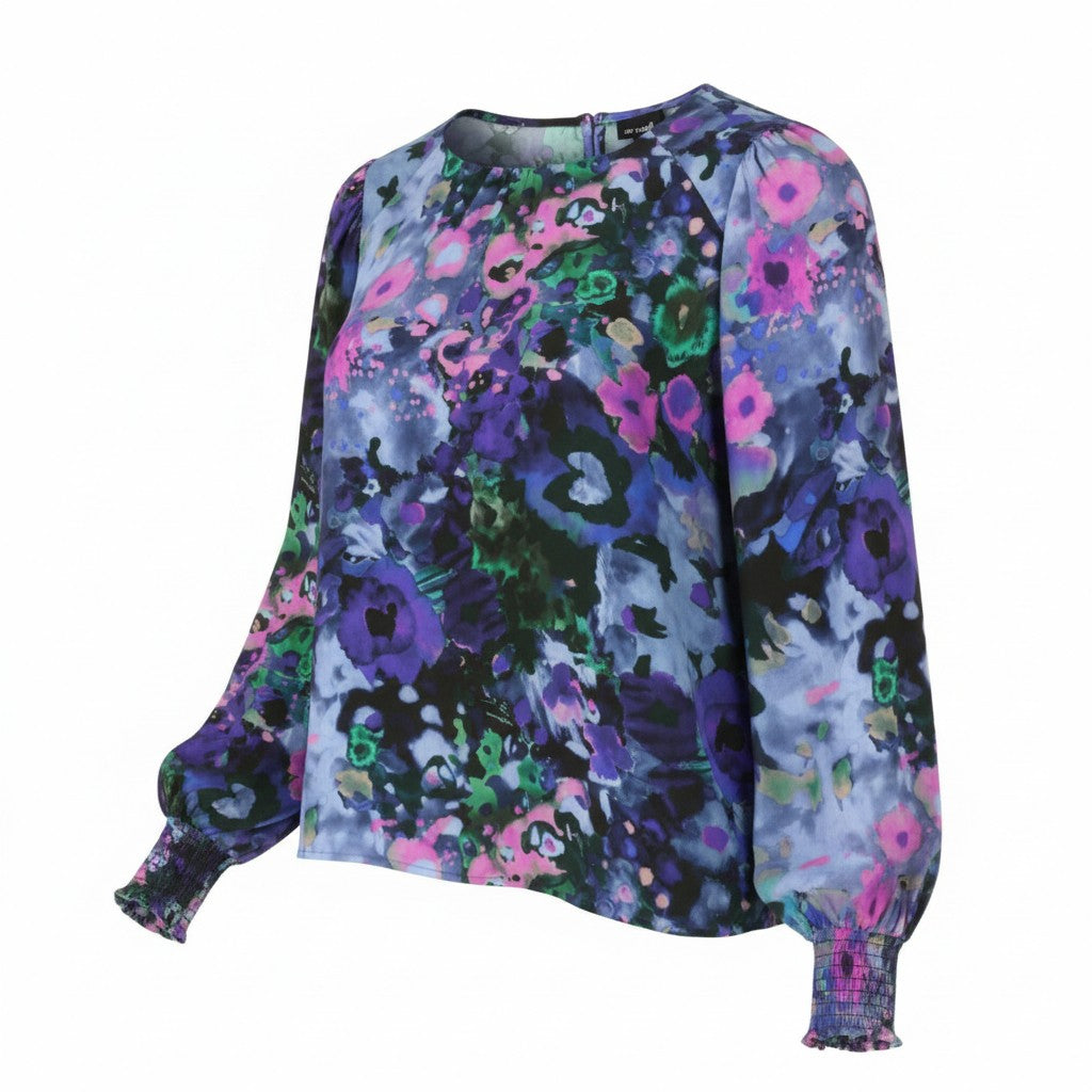 DESIGUAL Blus Cairo Rep Women Blouse XS Colourful Floral Print Long Sleeve