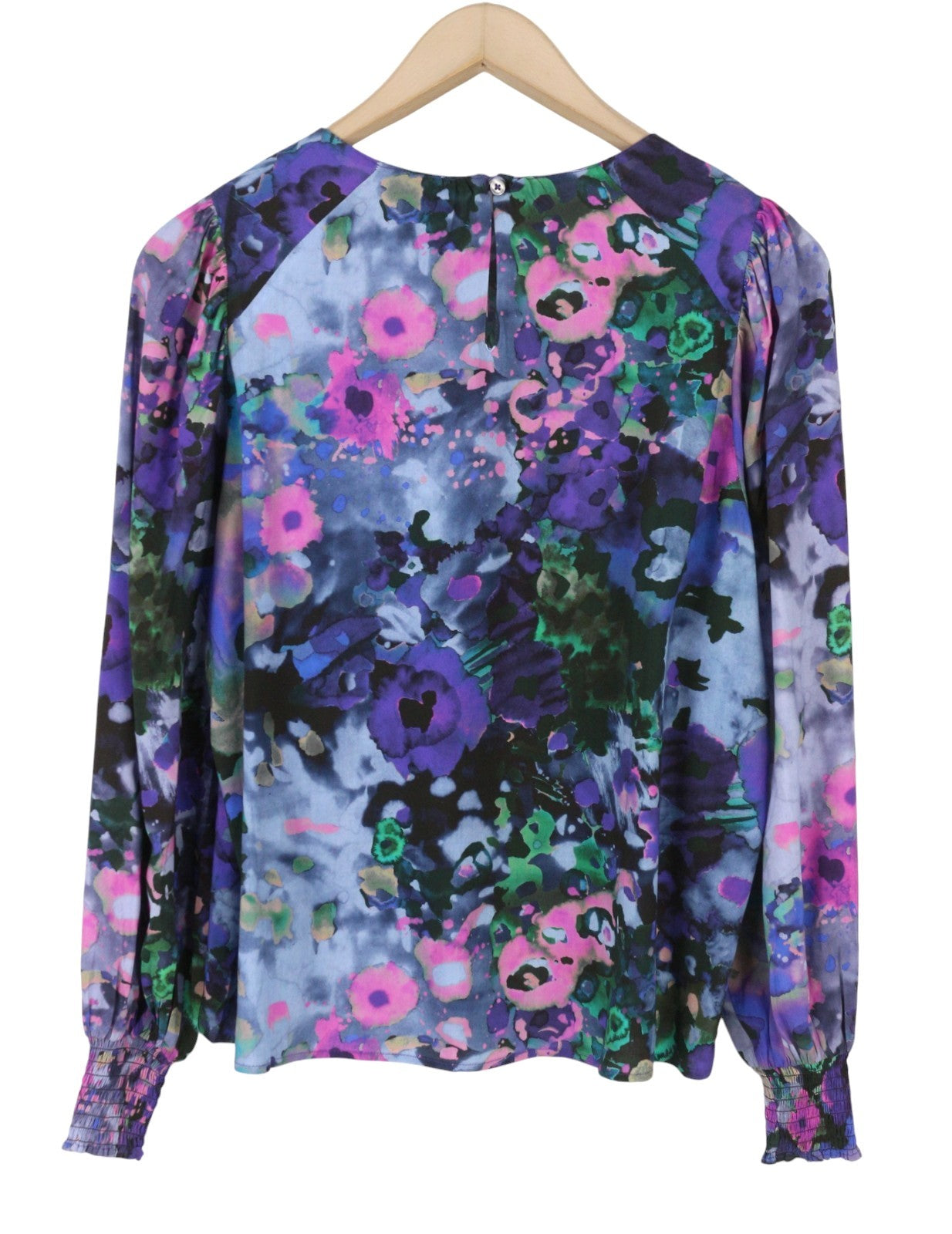 DESIGUAL Blus Cairo Rep Women Blouse XS Colourful Floral Print Long Sleeve