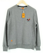 GOOD GENES Men Sweatshirt M Pure Cotton Embroidered Mid-Grey Crew Neck Melange