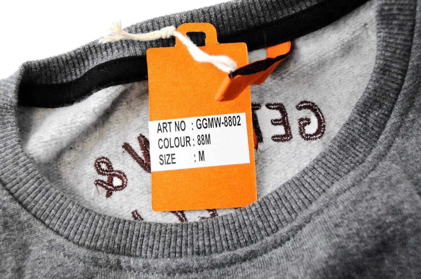 GOOD GENES Men Sweatshirt M Pure Cotton Embroidered Mid-Grey Crew Neck Melange