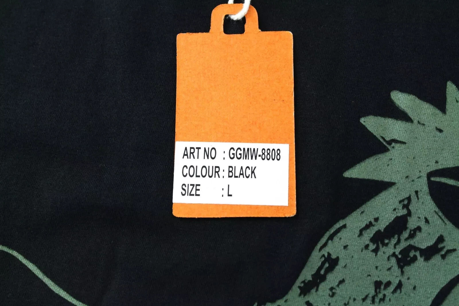 GOOD GENES Men T-Shirt L Pure Cotton Printed Rooster Black Crew Short Sleeve