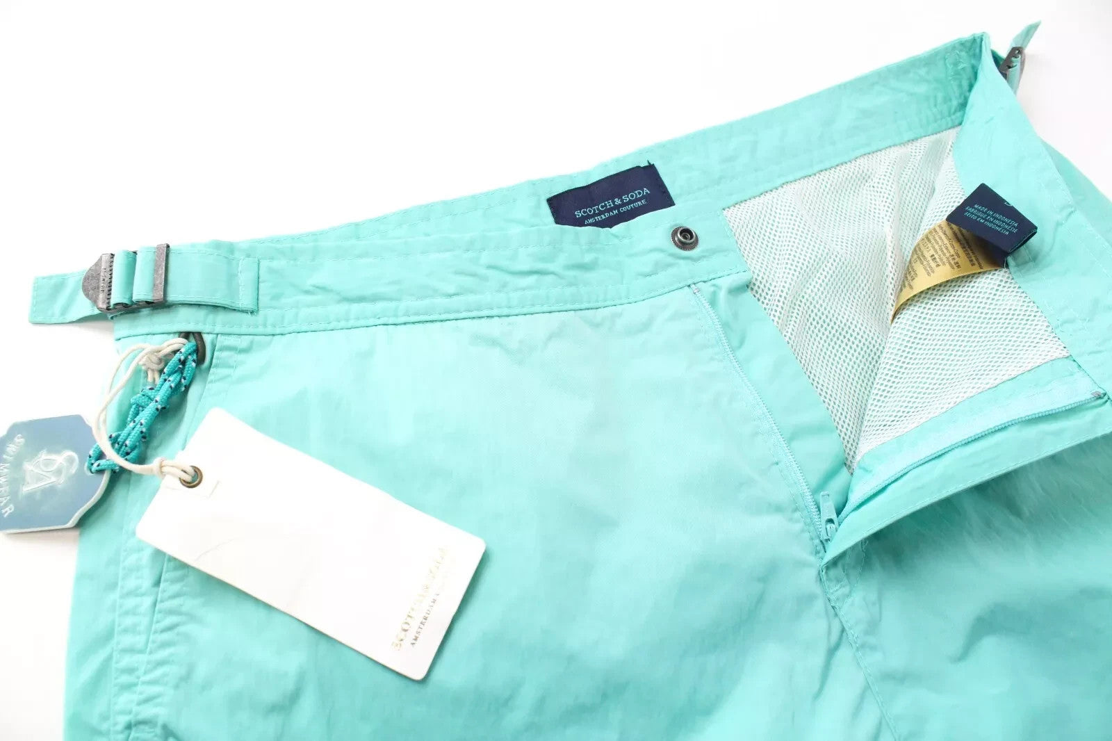 SCOTCH & SODA Aloha London Men Swimwear S Nylon Ocean Blue Side-Adjusters Trunks