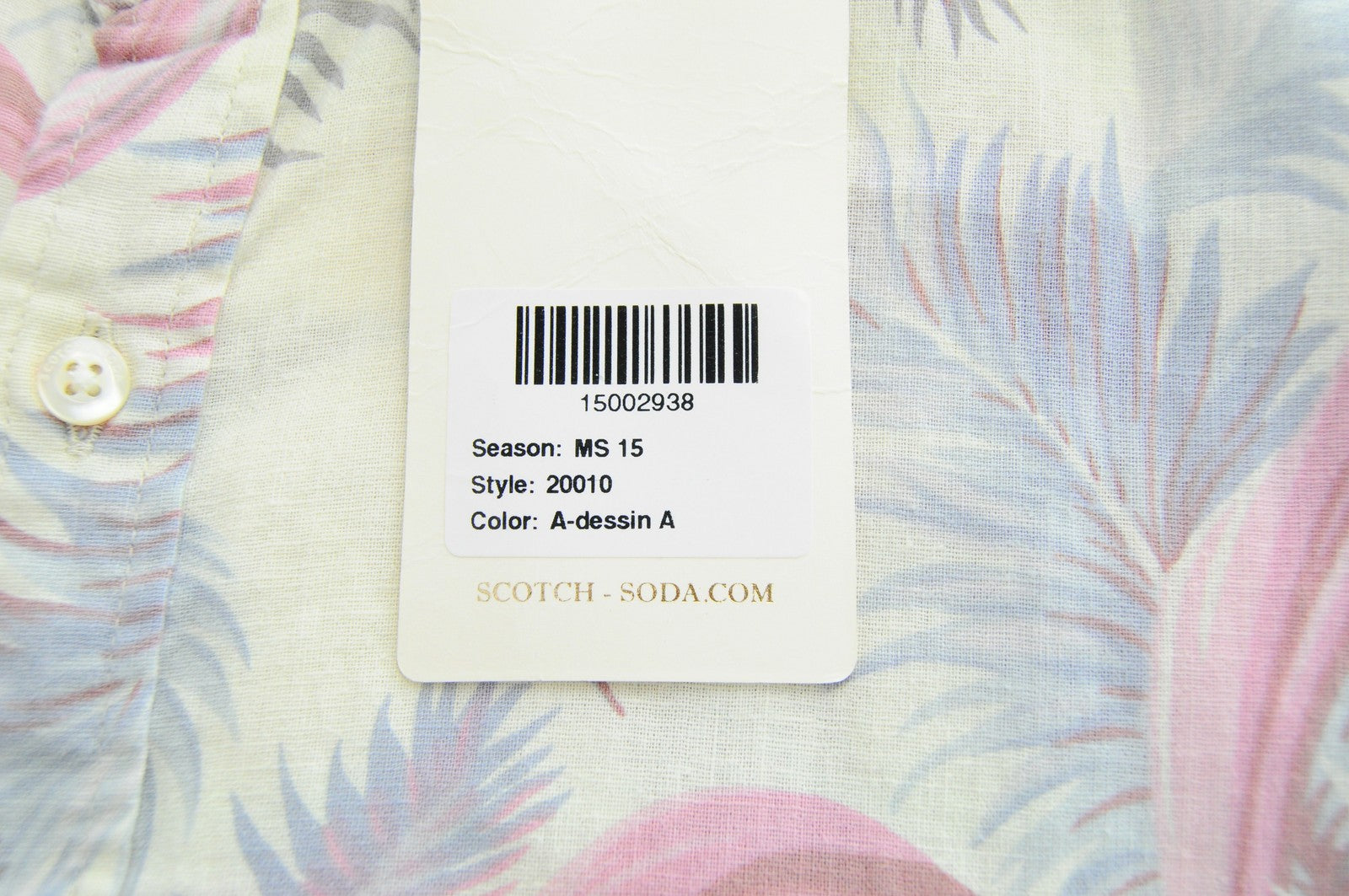 SCOTCH & SODA Caliente Men Shirt ~M Floral Print Cutaway Collar Button-Up Twill