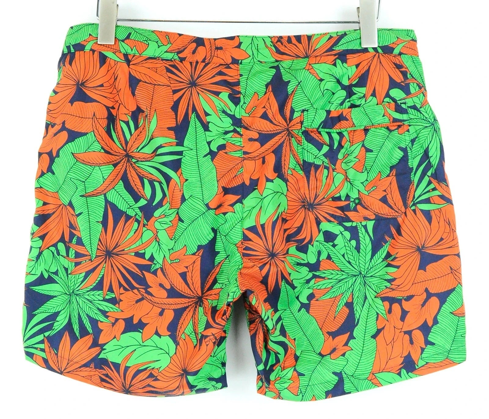 SCOTCH & SODA Ams Couture Men Swimwear ~W35 Green Orange Leaf Pattern Trunks