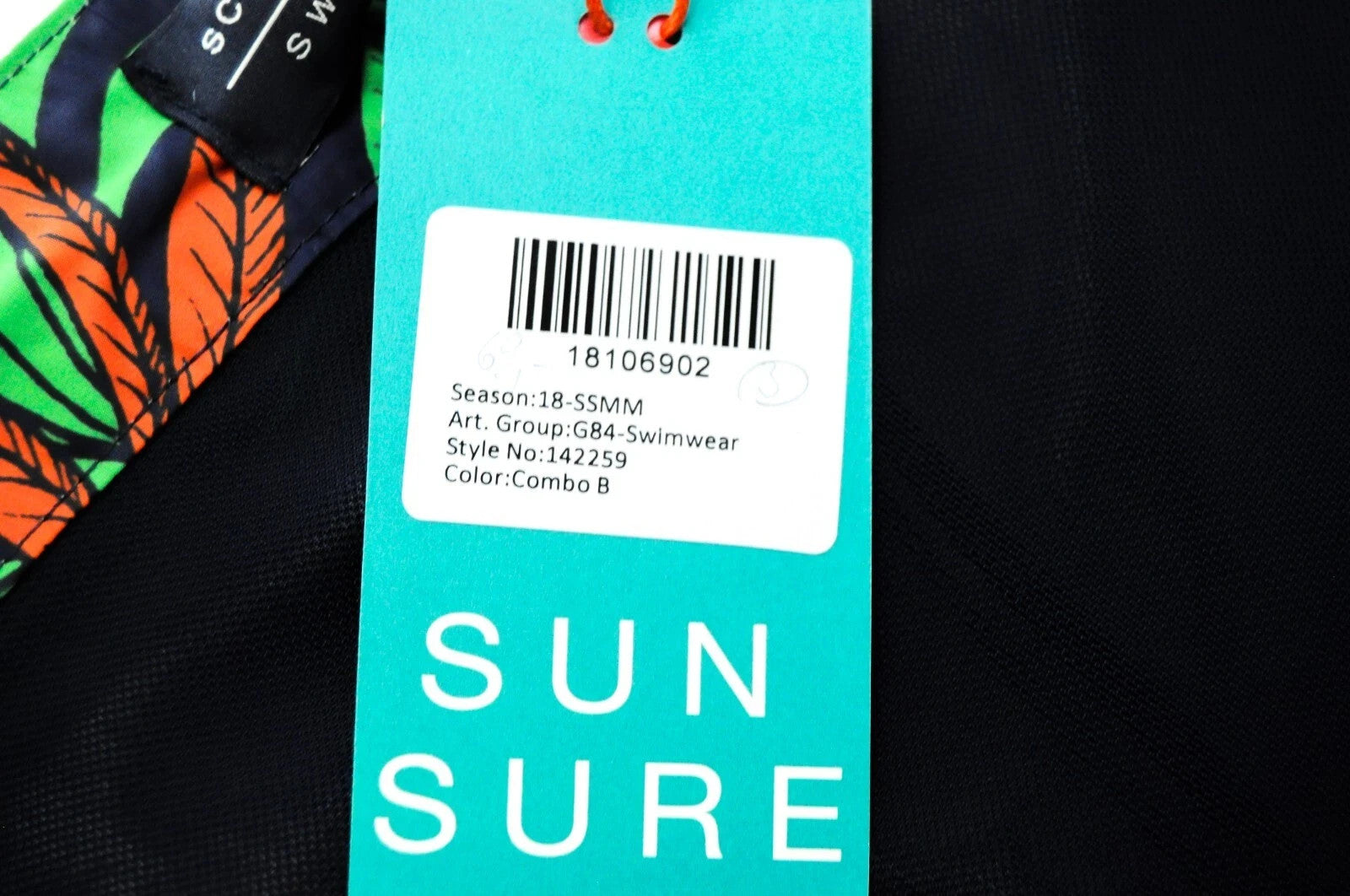 SCOTCH & SODA Ams Couture Men Swimwear ~W35 Green Orange Leaf Pattern Trunks