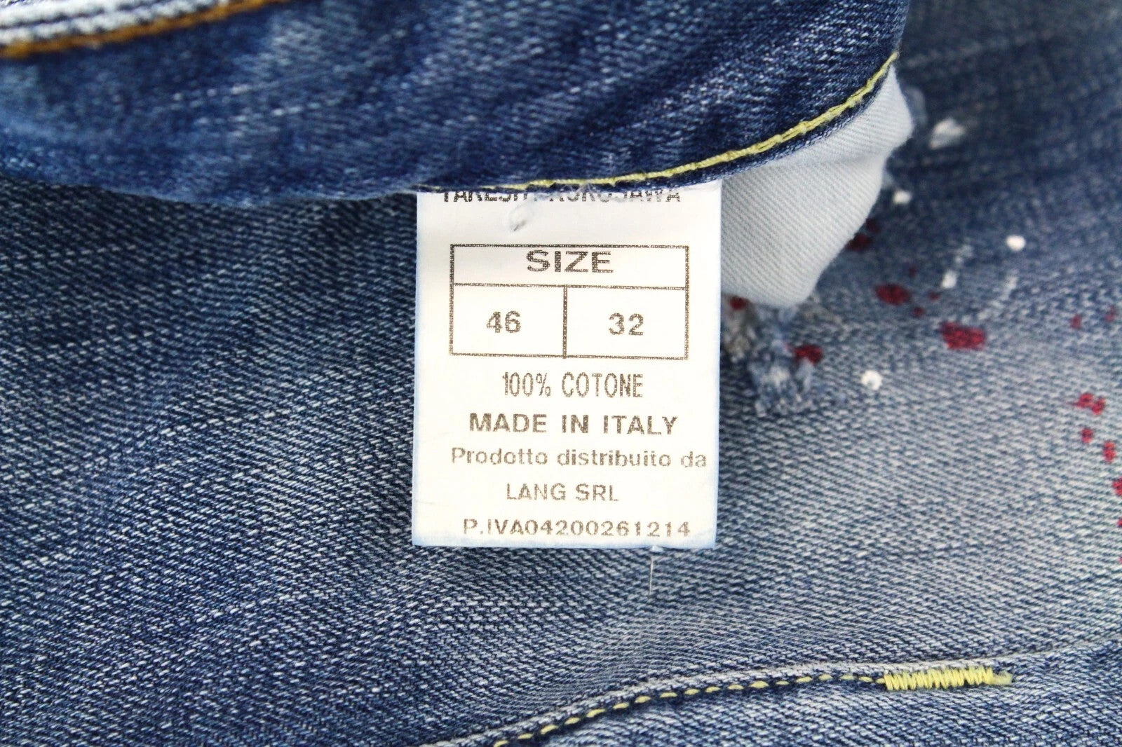 TAKESHY KUROSAWA Men Jeans W32 Slim Denim Blue Distressed Painted Button-Fly