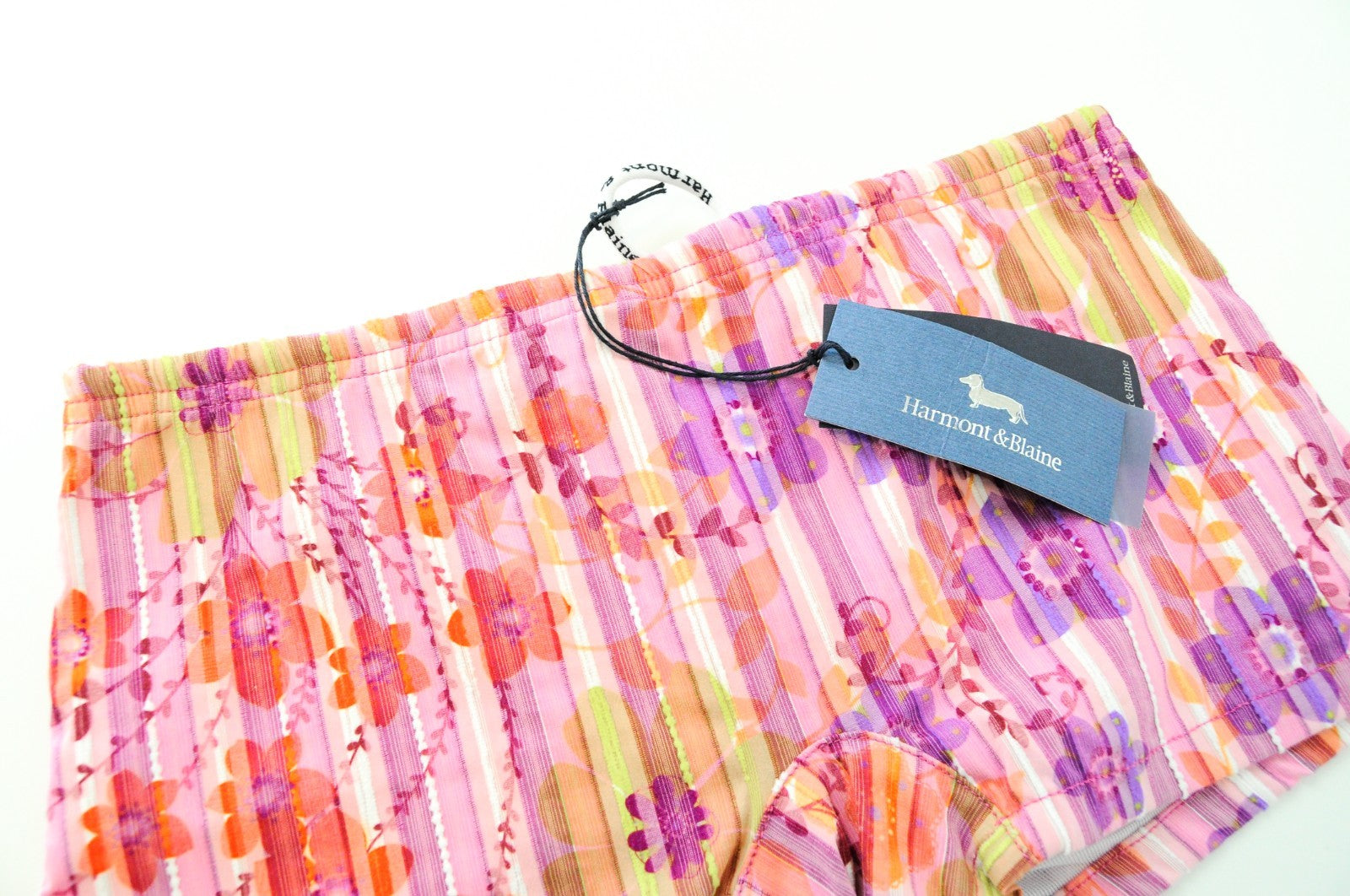 HARMONT & BLAINE Acqua Men Swimwear W27 Pink Striped Flower Beach Trunks