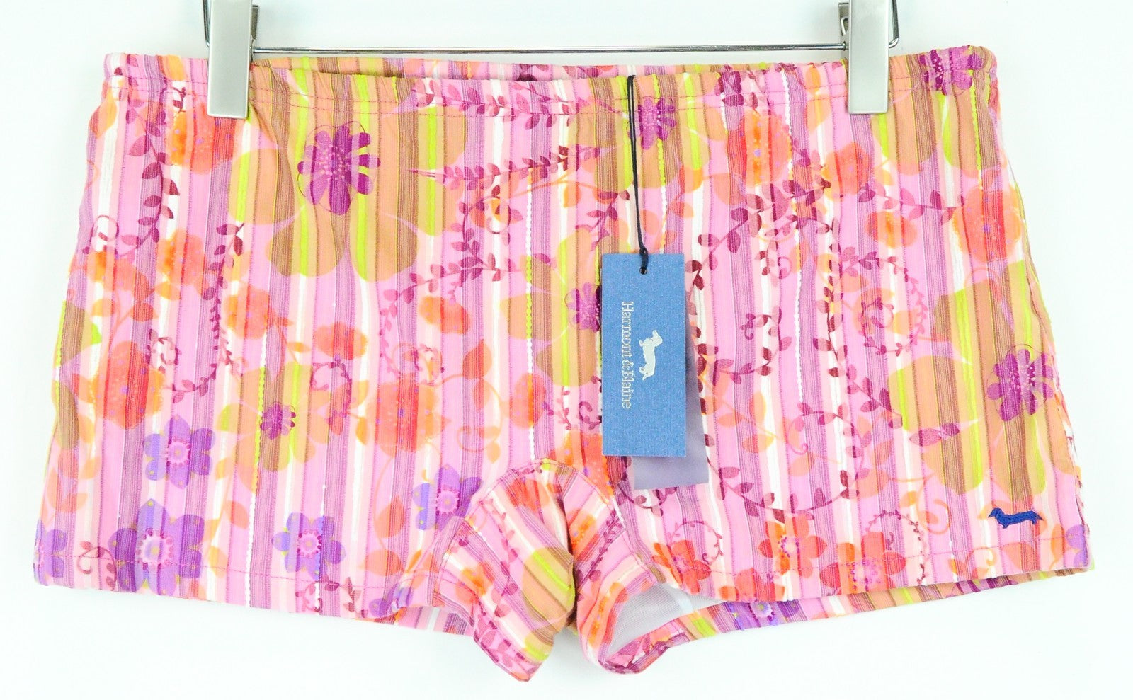 HARMONT & BLAINE Acqua Men Swimwear W34 Pink Striped Flower Patterned Trunks