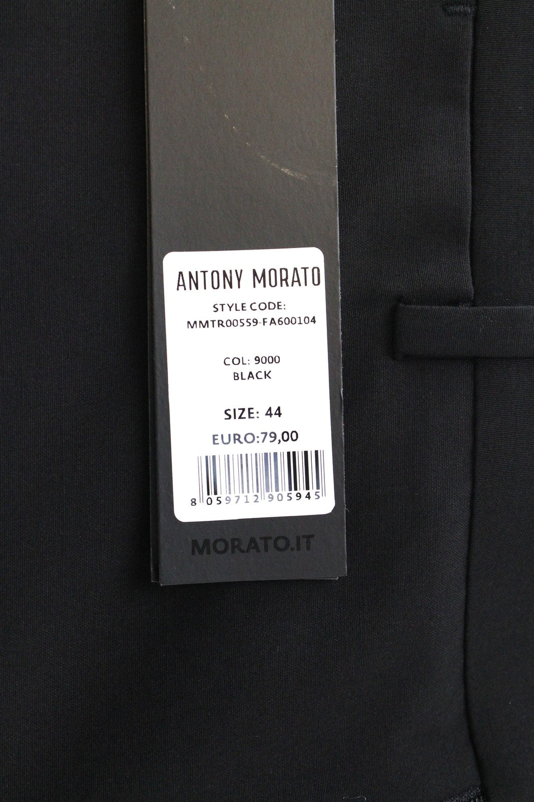 ANTONY MORATO Bonnie Men Trousers 44/30 Black Slim Fit Pleated Wool Blend