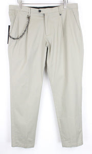 ANTONY MORATO  Men Trousers 52/38 Beige Cotton Stretch Pleated Chain Slit Pocket