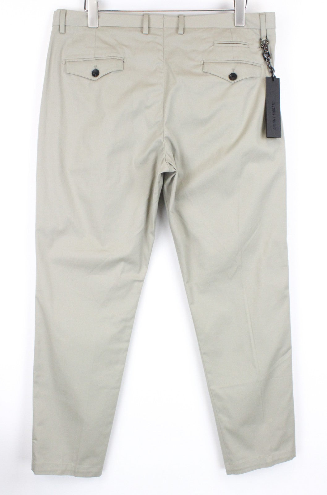 ANTONY MORATO  Men Trousers 52/38 Beige Cotton Stretch Pleated Chain Slit Pocket
