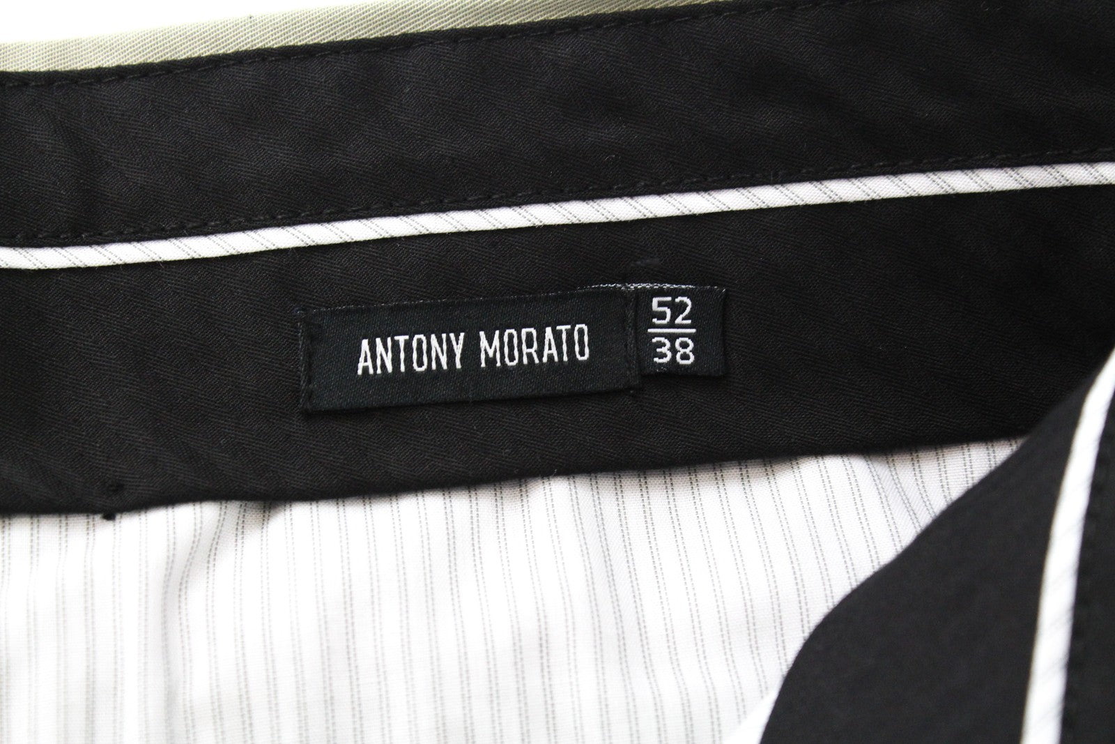 ANTONY MORATO  Men Trousers 52/38 Beige Cotton Stretch Pleated Chain Slit Pocket