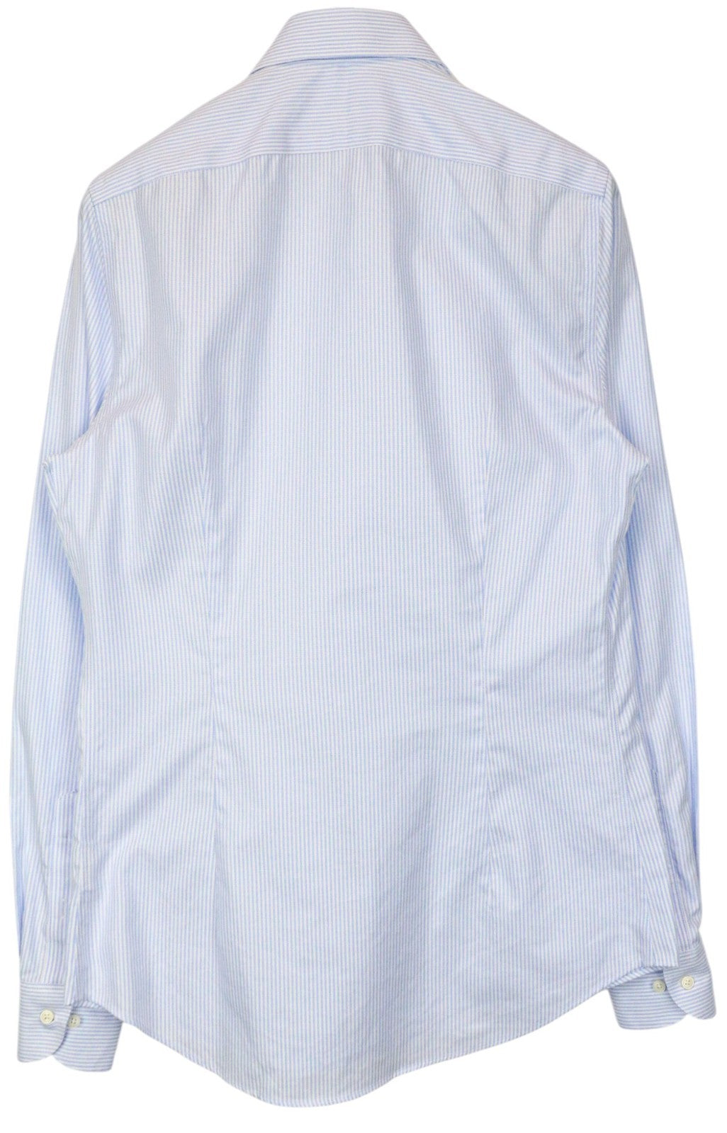 SUITSUPPLY vyriški formalūs marškiniai 39L/15 1/2L, ypač ploni, mėlyni, dryžuoti medvilniniai marškiniai su dryžuotu audiniu