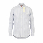 SCOTCH & SODA Men Shirt S White Plaid Cotton Button-Up Patch Pocket Spread