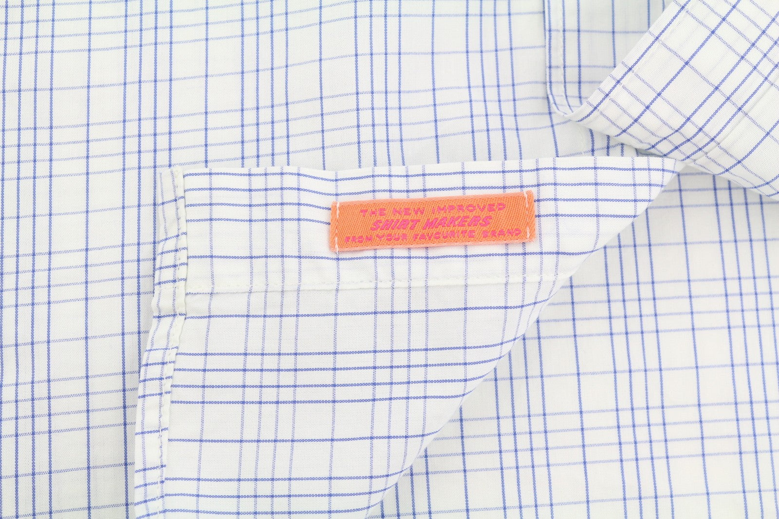 SCOTCH & SODA Men Shirt S White Plaid Cotton Button-Up Patch Pocket Spread