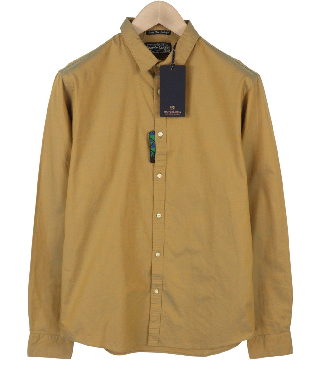 SCOTCH & SODA Men Shirt M Brown Holographic Effect Button-Up Casual