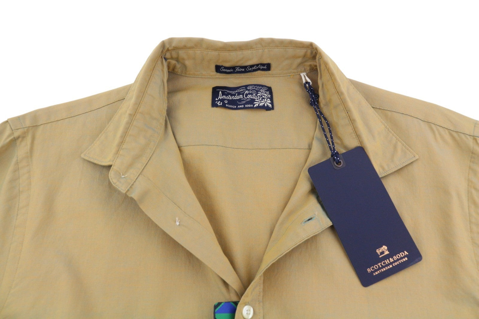SCOTCH & SODA Men Shirt M Brown Holographic Effect Button-Up Casual