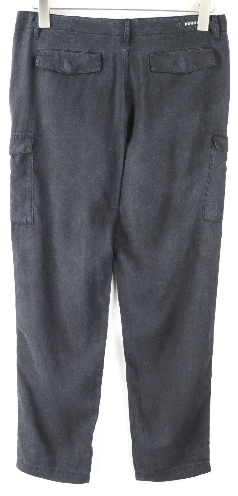 DENHAM Tara Women Trousers W25/L28 Grey Multi Pocket Casual Zip-Fly