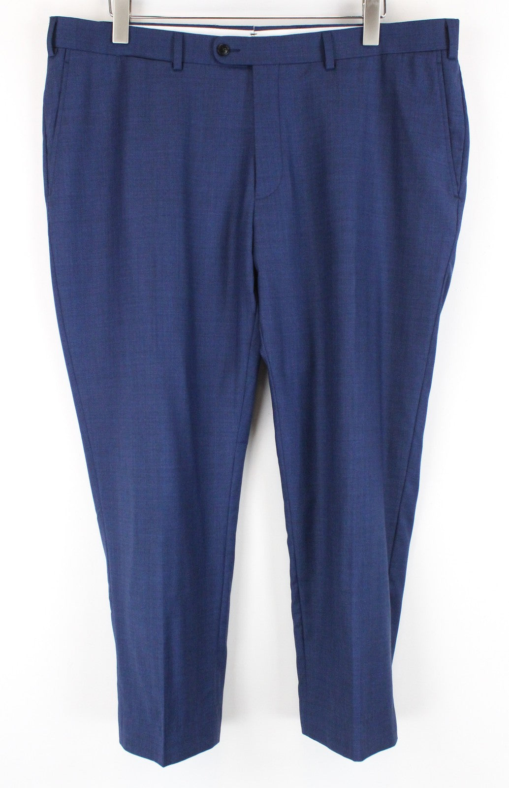 SUITSUPPLY Sienna Men Trousers UK48S Blue Pure Wool Pleated Classic Slit Pocket