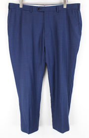 SUITSUPPLY Sienna Men Trousers UK48S Blue Pure Wool Pleated Classic Slit Pocket