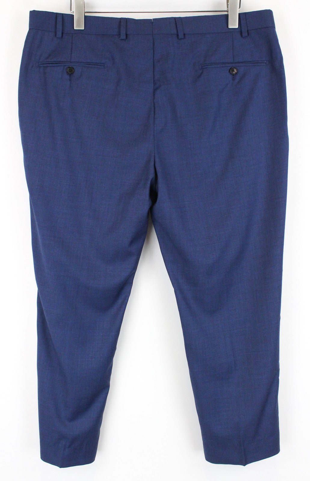 SUITSUPPLY Sienna Men Trousers UK48S Blue Pure Wool Pleated Classic Slit Pocket