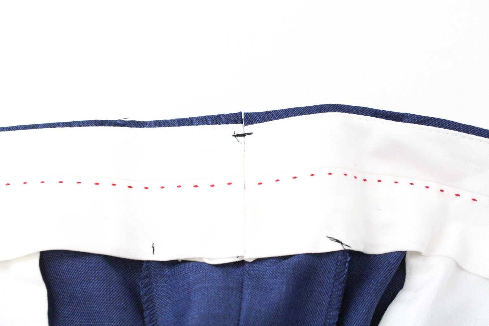 SUITSUPPLY Sienna Men Trousers UK48S Blue Pure Wool Pleated Classic Slit Pocket