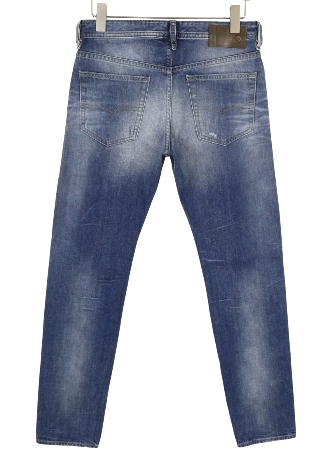 DIESEL Buster 0848I Men Jeans W30/L34 Blue Faded Distress Regular Slim Tapered