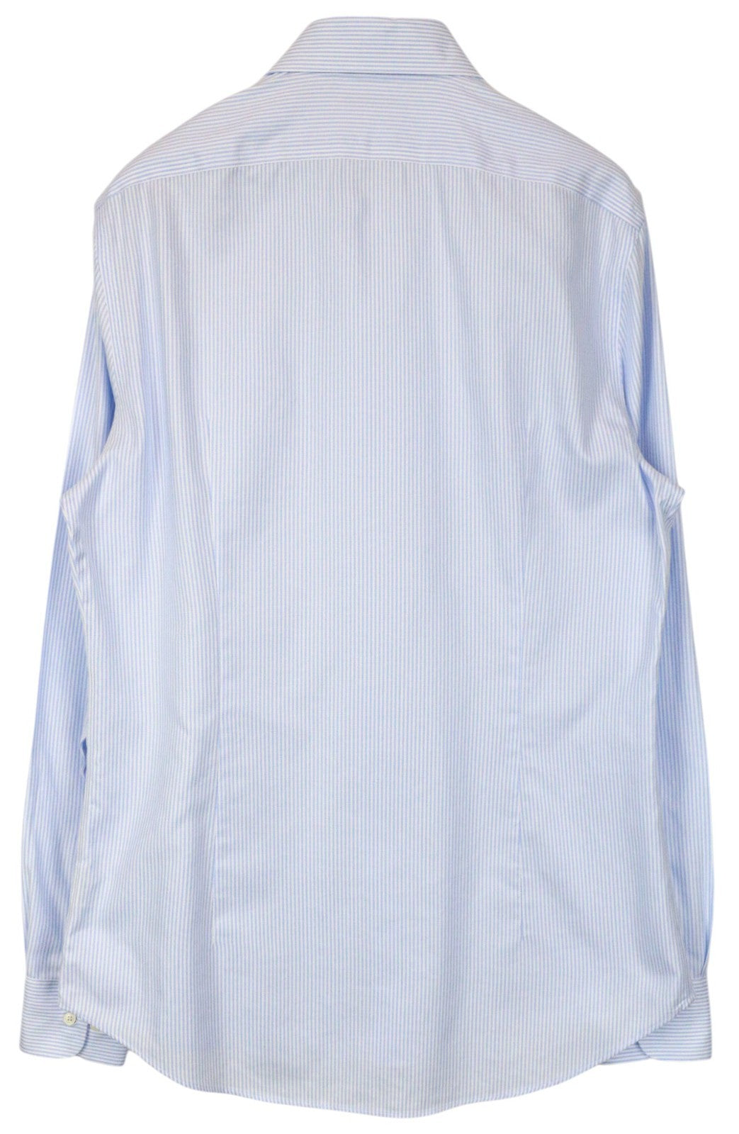 SUITSUPPLY vyriški formalūs marškinėliai 43L/17L itin ploni mėlyni medvilniniai dryžuoti raštai 