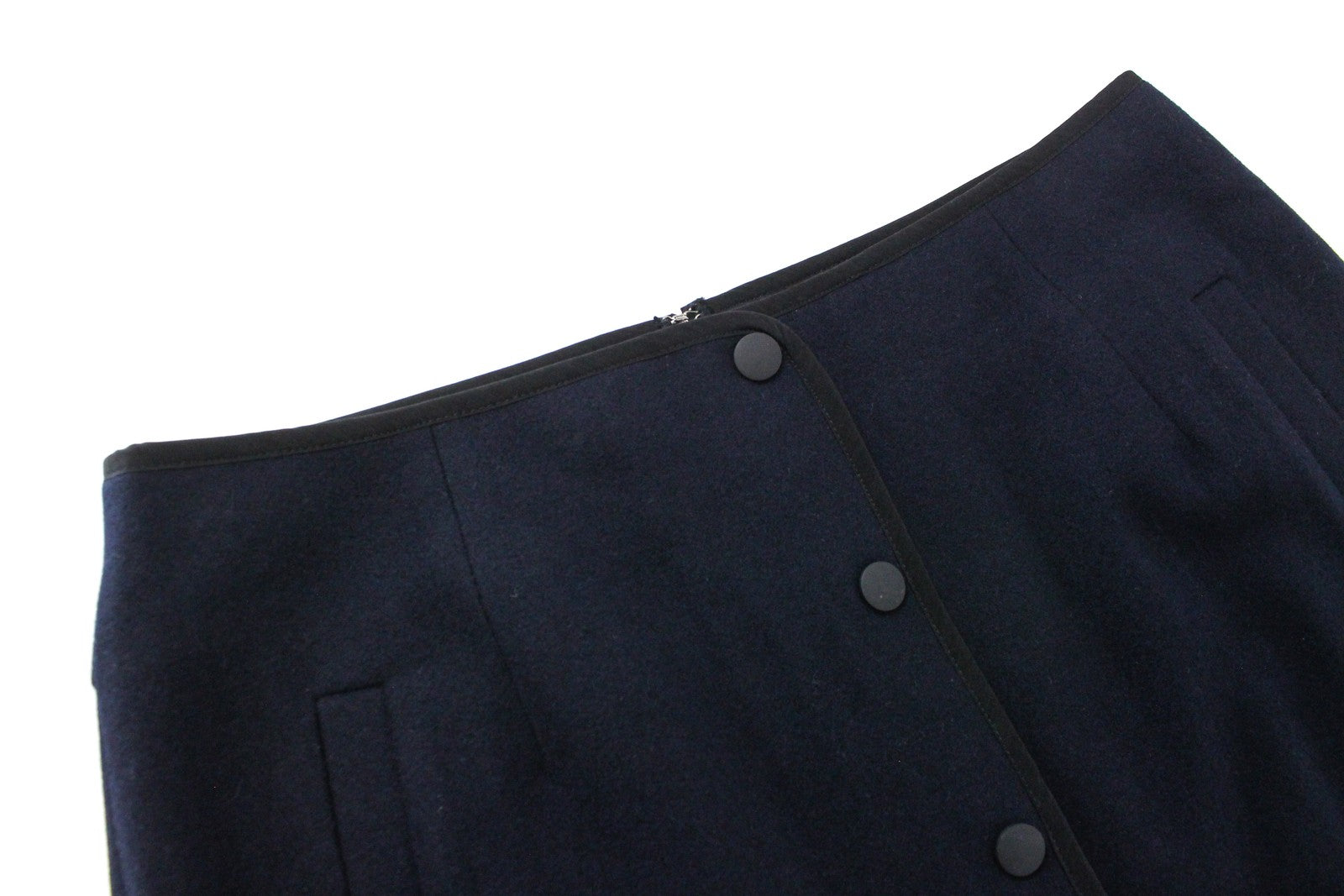 SCOTCH & SODA Women Skirt ~W31 Navy Pocketed Snaps Over The Knee Zipped Formal