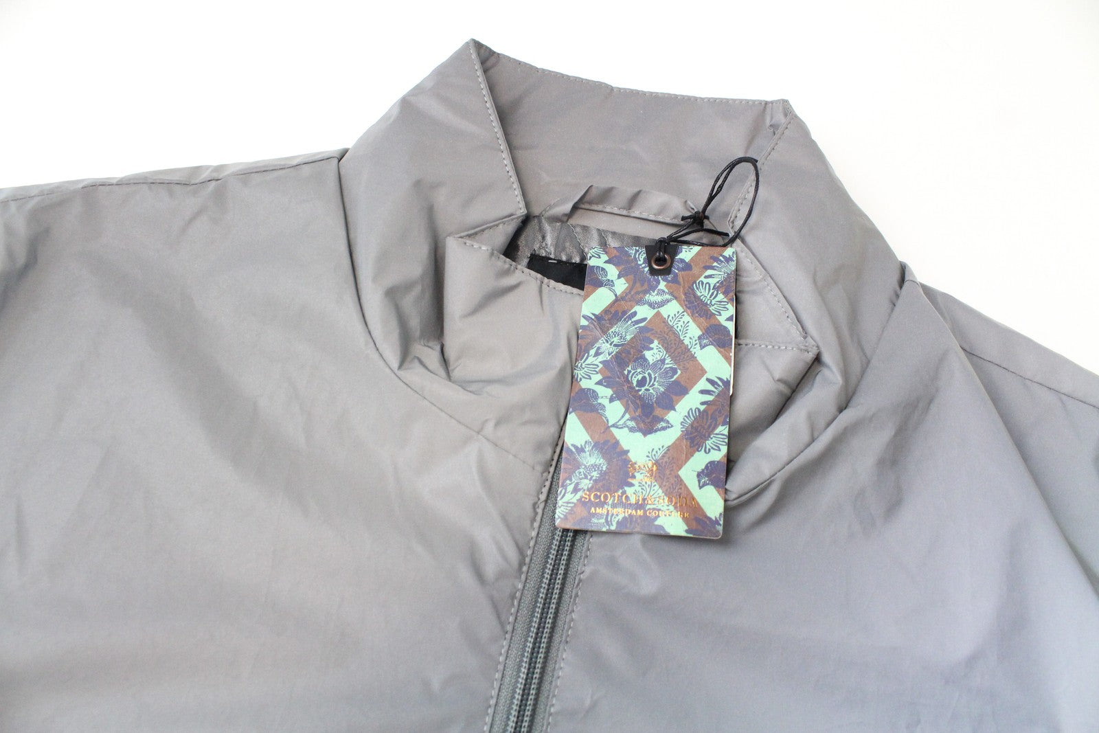 SCOTCH & SODA Ams Couture Men Jacket XL Grey Reflective Lined Zipped Casual