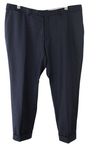 SUITSUPPLY Men Trousers UK44S Navy Pure Wool Slit Pocket Classic Pleated Lined