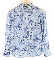 SUISTUDIO Charles Women Shirt UK6 Blue Silk Patterned Lightweight Long Sleeved