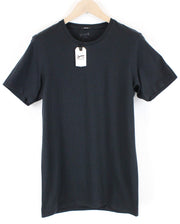 DENHAM Tubular Women T-Shirt S Black Pure Cotton Short Sleeve Round Neck Plain