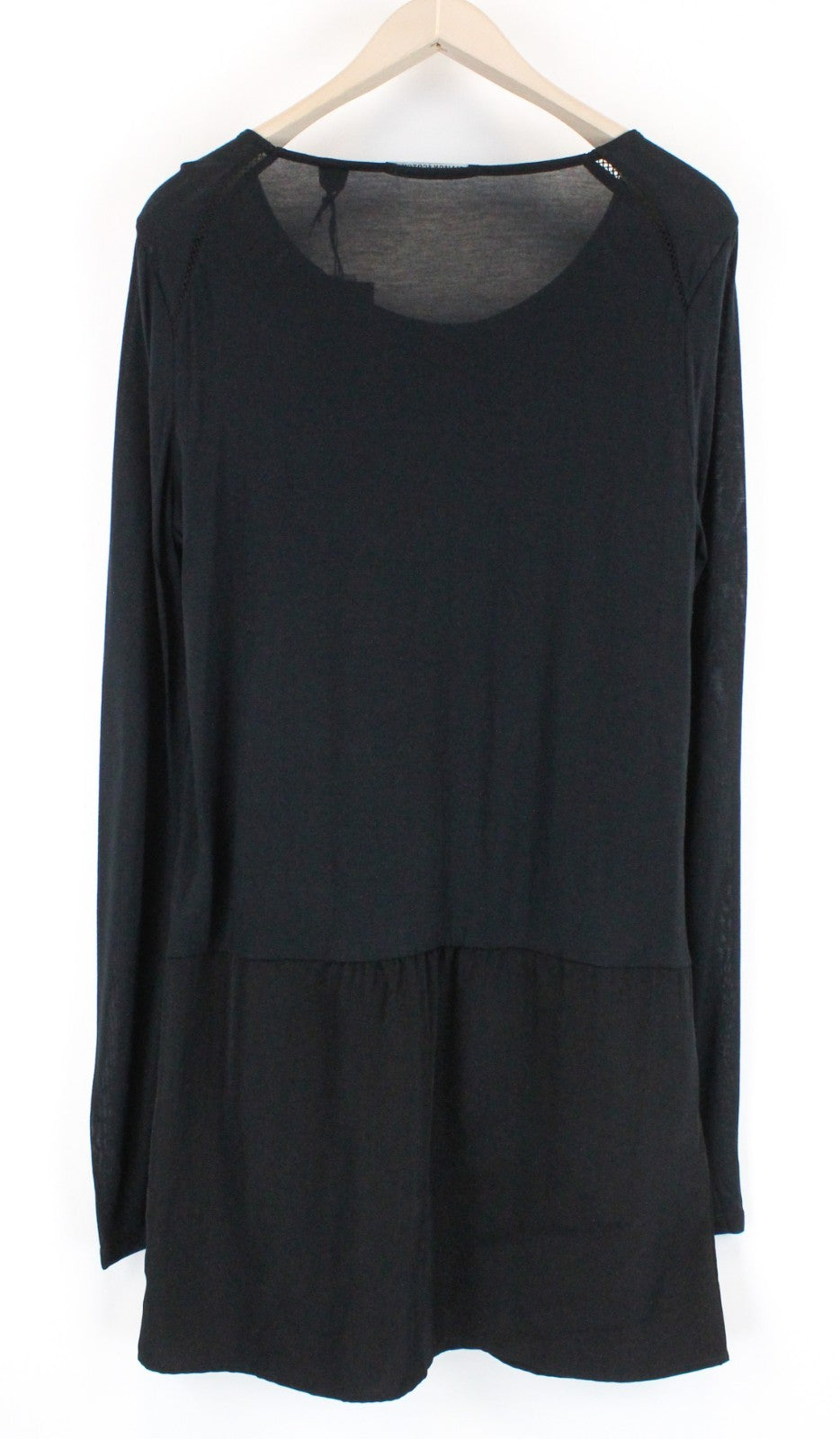 MAISON SCOTCH Women Dress L Black Long Sleeved 2in1 Layered Pocketed Pull On