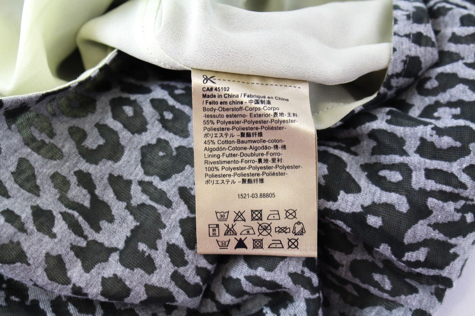 MAISON SCOTCH Women Dress S Grey Animal Print Short Sleeved Lightweight Short