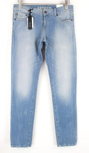 DENHAM Sally Women Jeans W27/L32 Blue Cotton Stretch Straight Fit Washed Denim