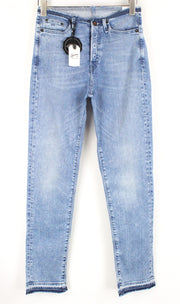 DENHAM Heidi Women Jeans W26/L30 Blue Cotton Stretch High Rise Straight Washed
