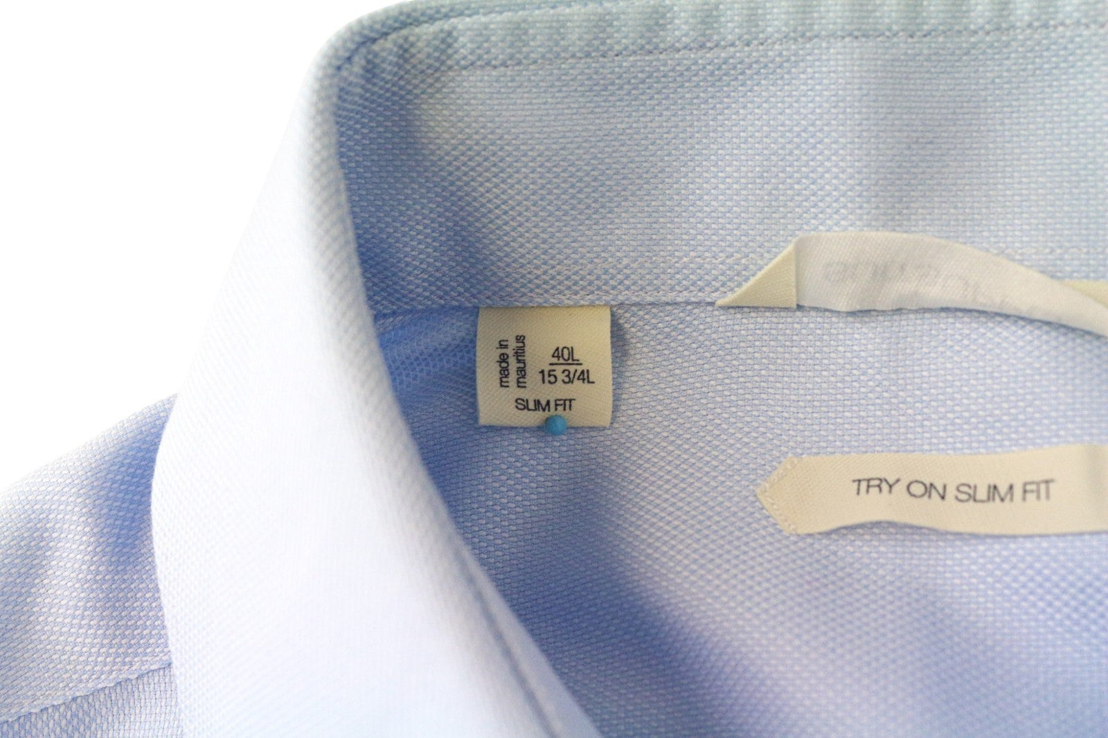 SUITSUPPLY vyriški formalūs marškinėliai 40L/15 3/4L ploni mėlyni medvilniniai marškinėliai ilgomis rankovėmis 