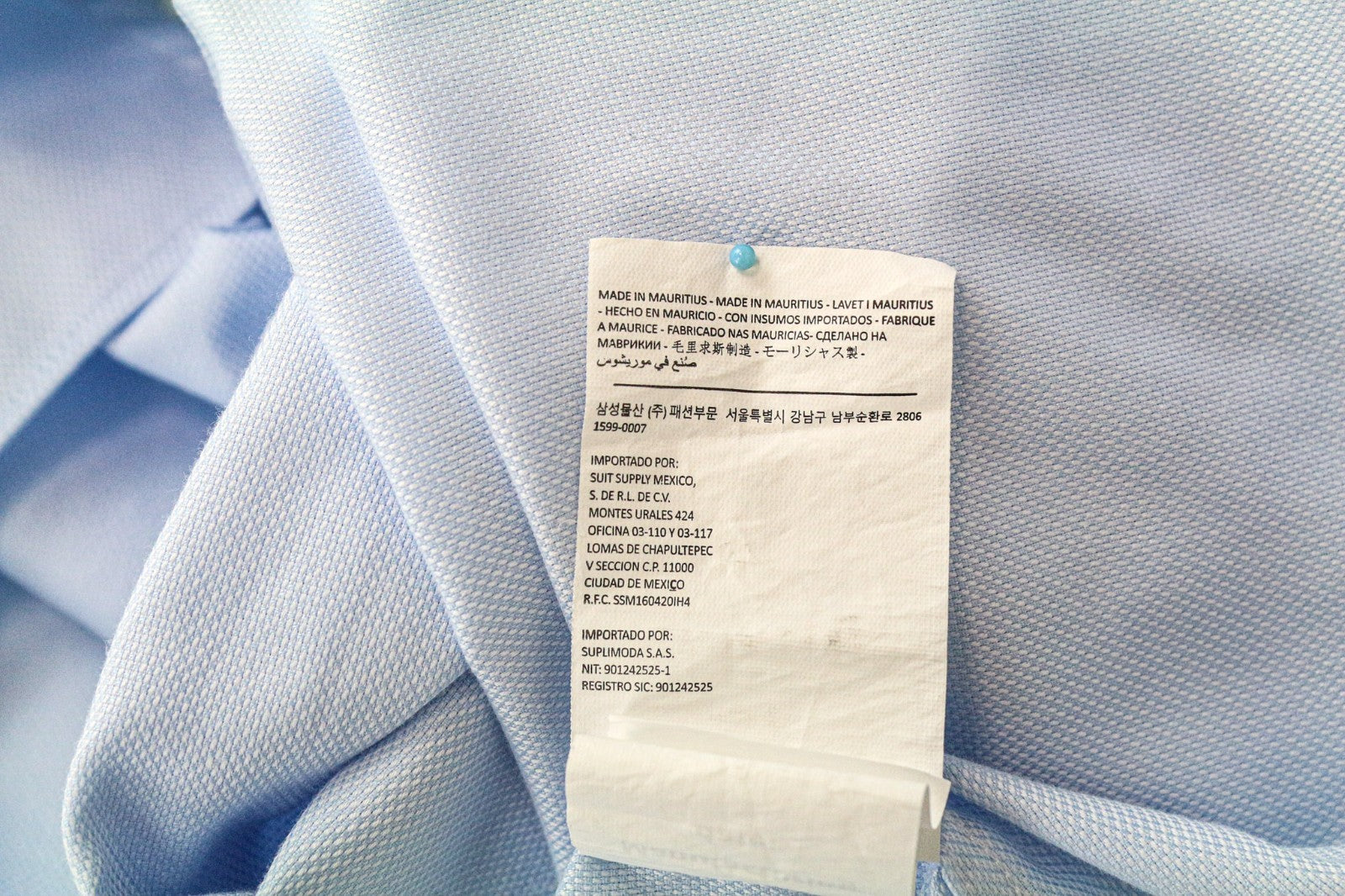 SUITSUPPLY vyriški oficialūs marškinėliai 45/17 3/4 Ploni mėlyna medvilnė ilgomis rankovėmis ruoželiniai 