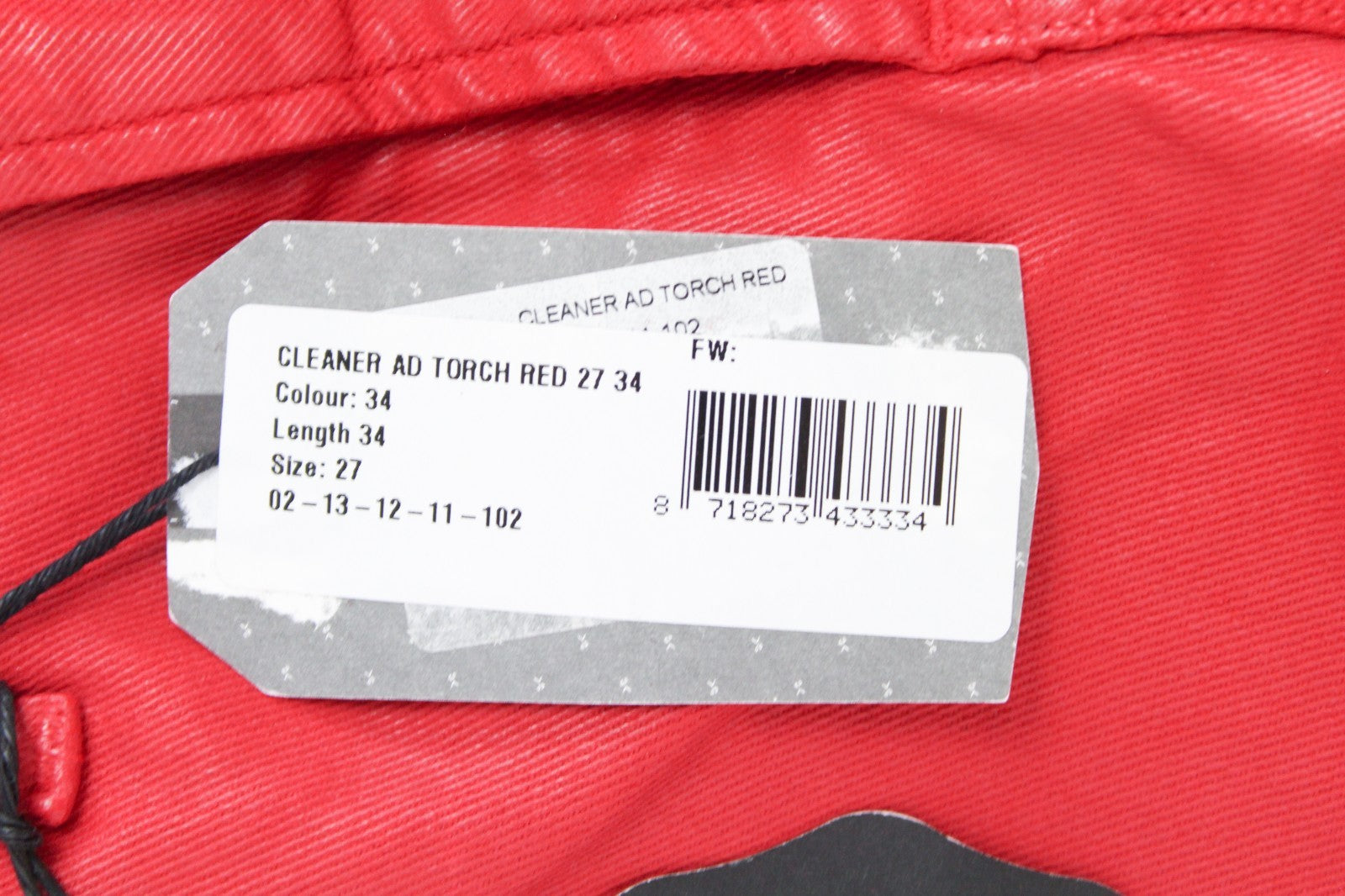 DENHAM Women Jeans W27/L34 Slim Fit Waxed Red Cotton Stretch Dyed 5-Pocket