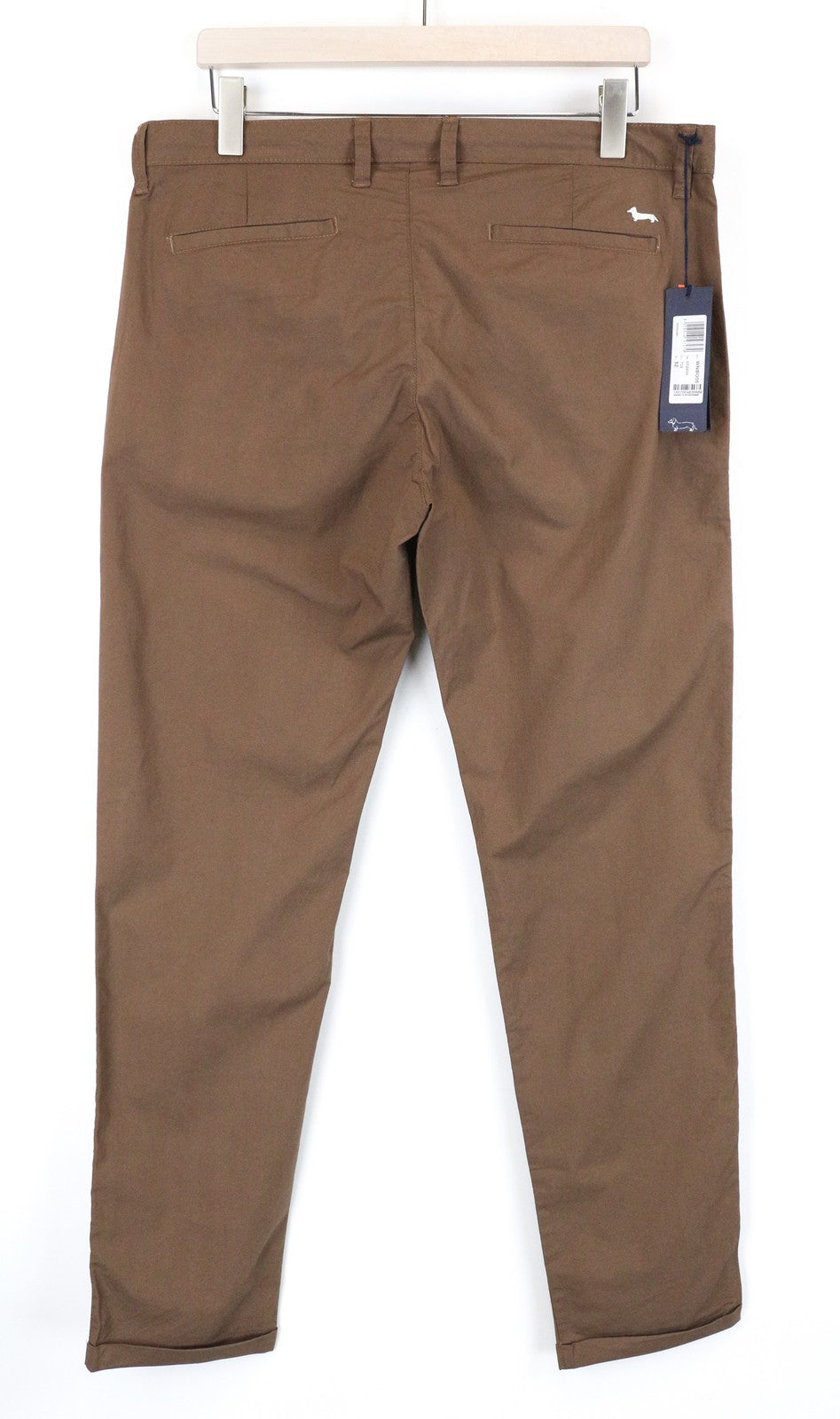 HARMONT & BLAINE Men Trousers 52 Brown Cotton Stretch Narrow Fit Casual