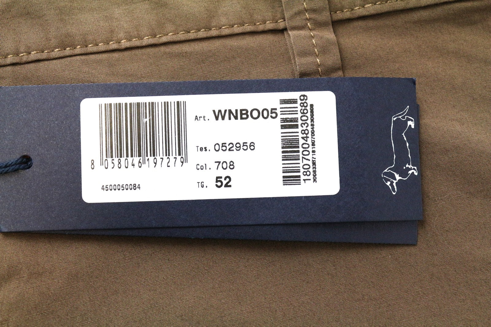 HARMONT & BLAINE Men Trousers 52 Brown Cotton Stretch Narrow Fit Casual